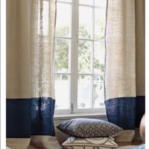 Serena & Lily burlap window curtain panel, 44”x96”